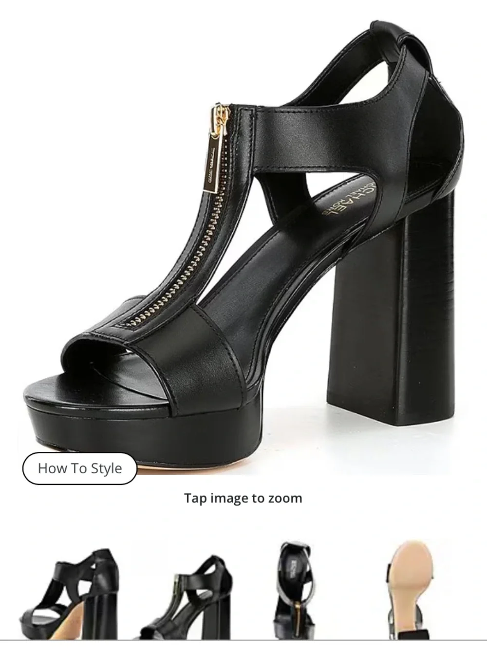 Michael Kors Berkeley Sandals Black Size 7 - New In Box ! - Picture 3 of 7